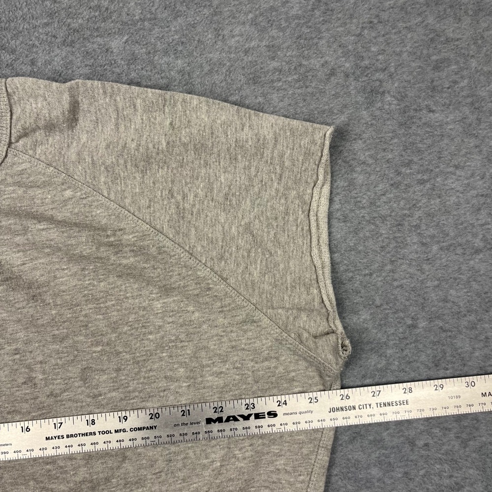 Free People Sweatshirt Women Medium Gray Cut Sleeve Crew Neck Distressed Hem - Picture 8 of 9